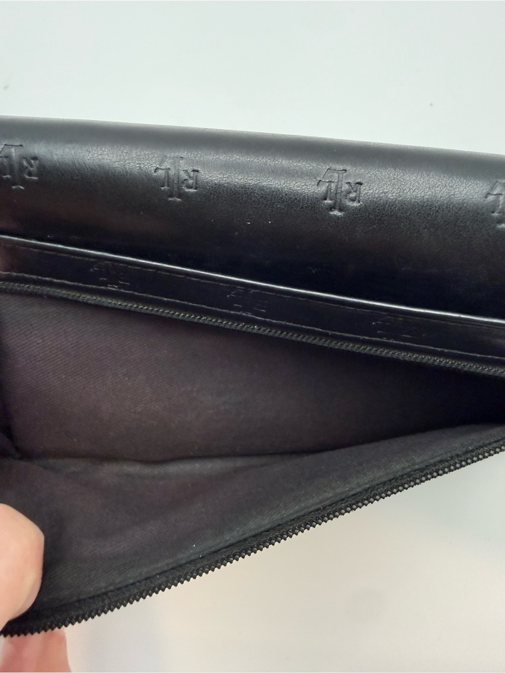 Ralph Lauren Black Embossed Leather Long Wallet - Picture 6 of 7